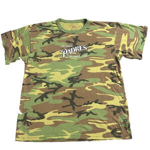 San Diego Padres Baseball Men XL Rothco Camo Camoflauge Green Shirt Tee MLB Club